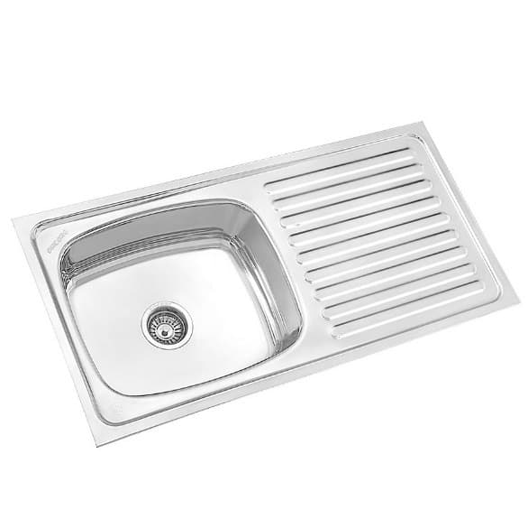 SINCORE Sunshine Medium 304 Grade, Stainless steel single bowl with drainboard & 1 stainer